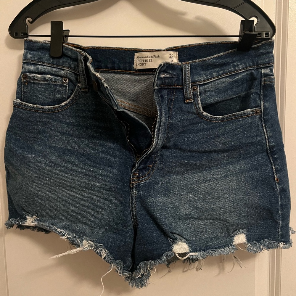 Abercrombie & Fitch Dark Blue Jean Shorts